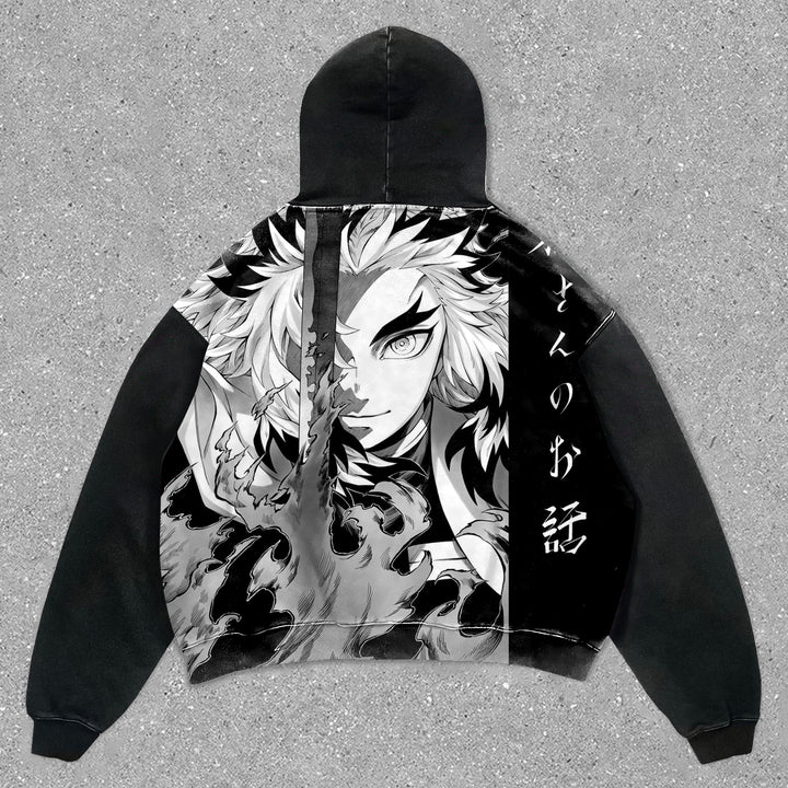 Personalized Street Style Anime Print Hoodie - boasready