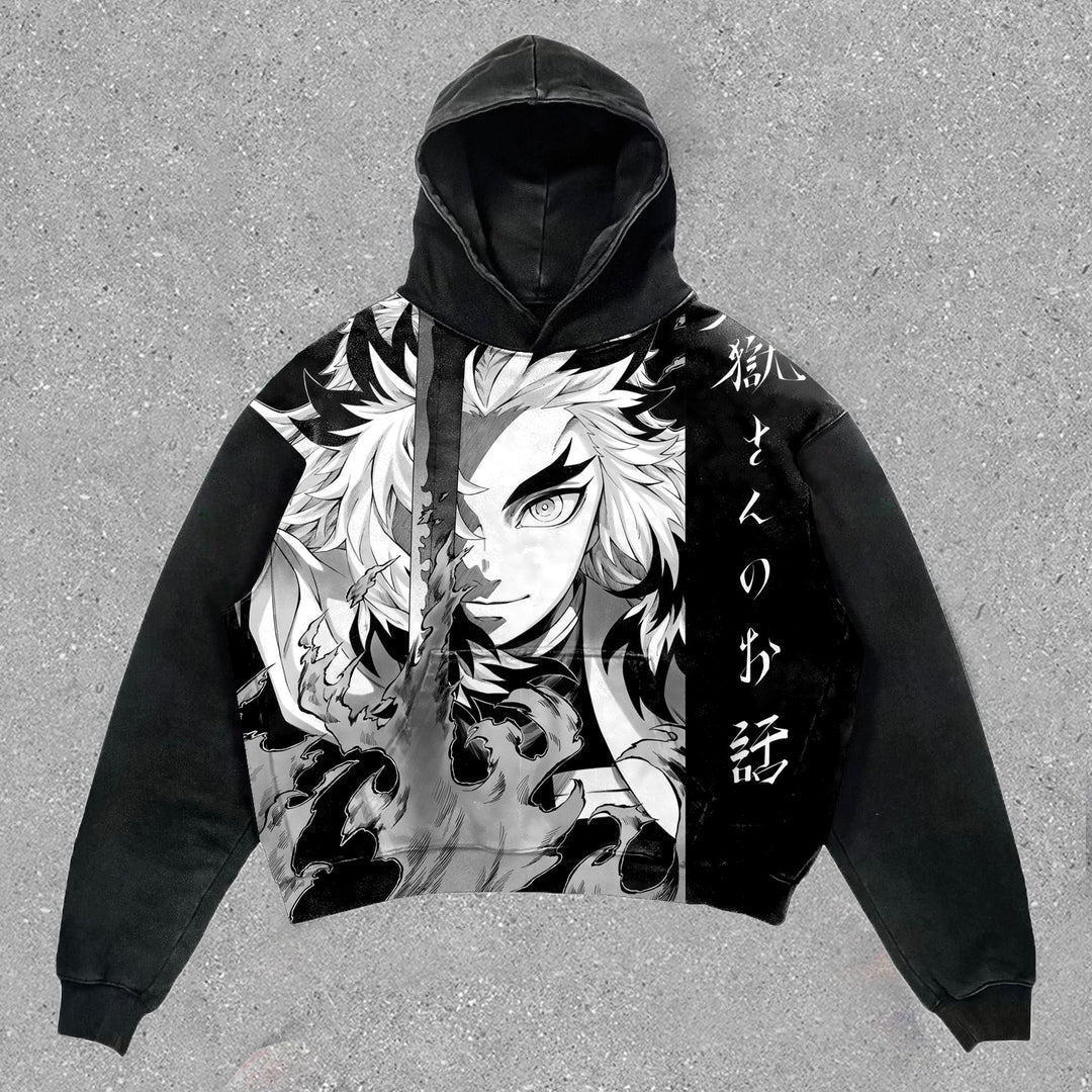 Personalized Street Style Anime Print Hoodie - boasready