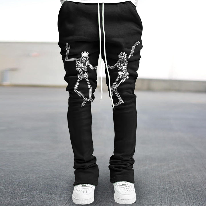 Personalized Skull Dancing Print Slim Fit Trousers