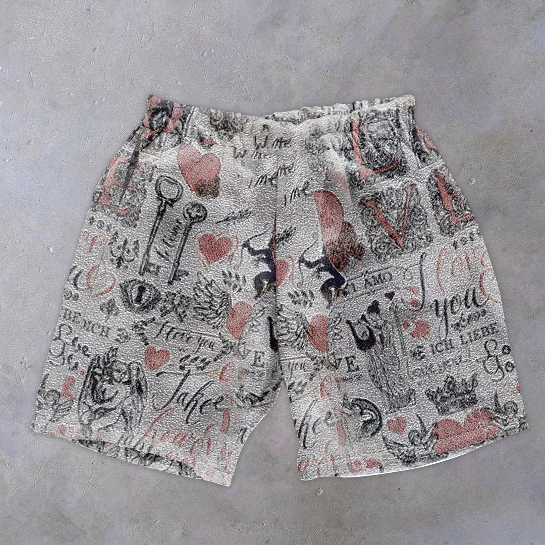 Fashionable Personalized Cupid Print Vintage Shorts - boasready