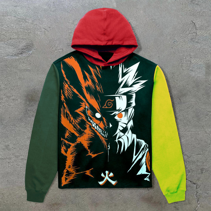 Naruto Manga Graphic Block Hoodie