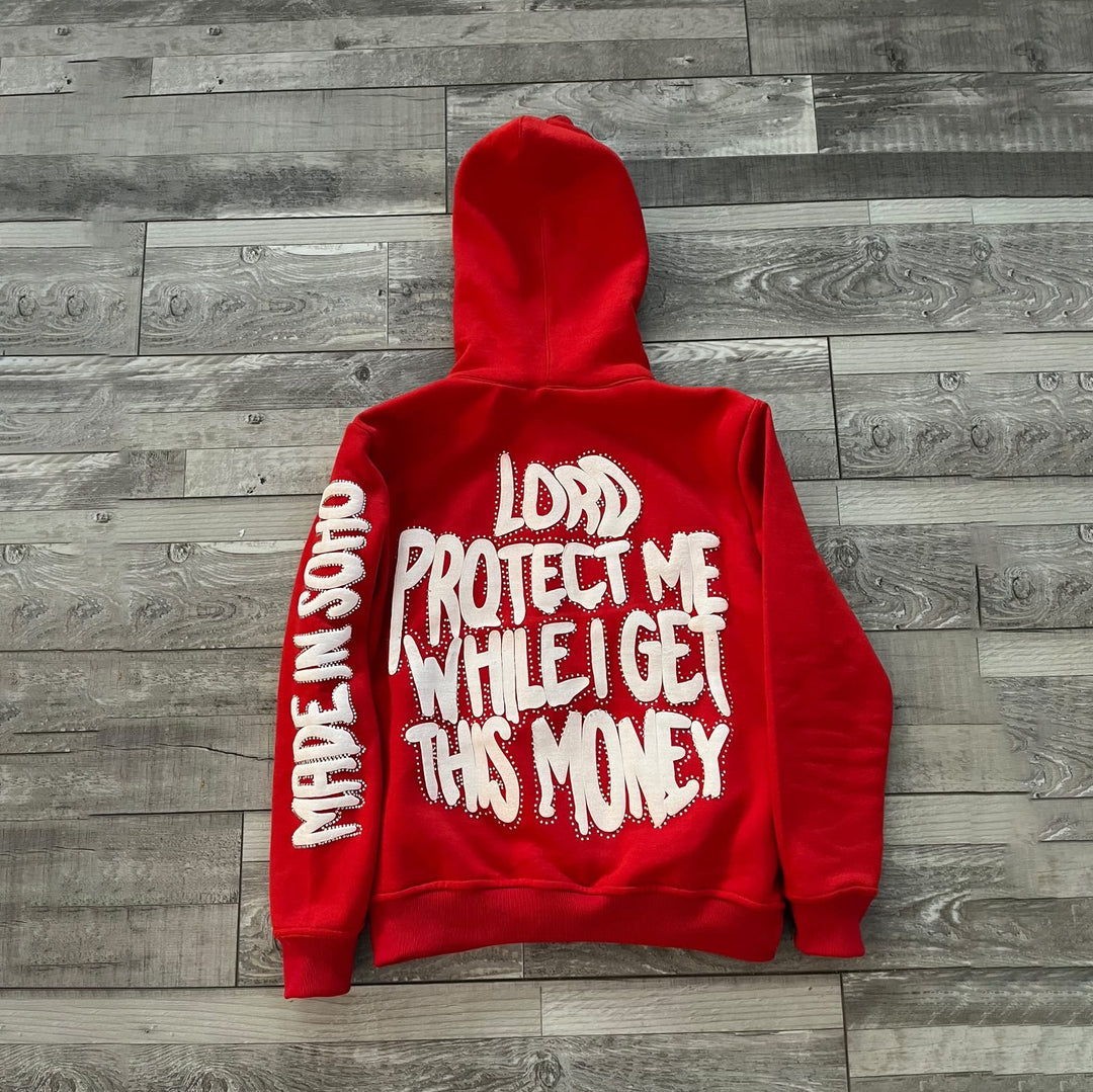 Trendy Personalized Letter Print Long Sleeve Full Zip Sweatshirt