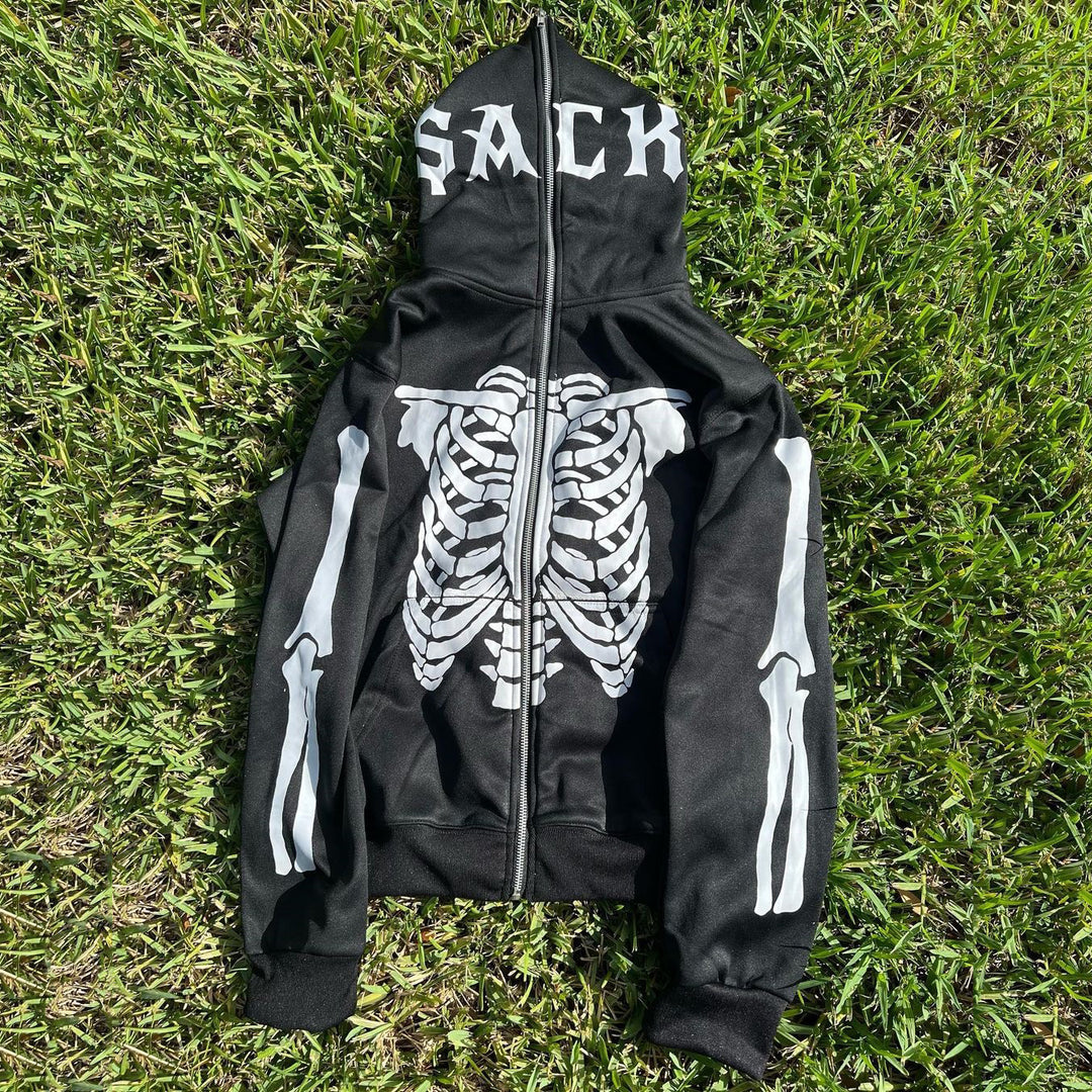 Sackrifices Ribs Print Full Zip Hoodie - boasready