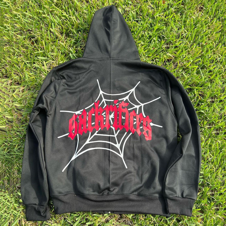 Sackrifices Ribs Print Full Zip Hoodie - boasready