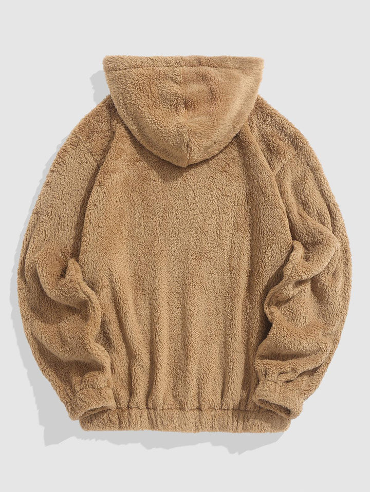 Bear Pullover Hooded Sweatshirt Plush Belted Tracksuit - boasready