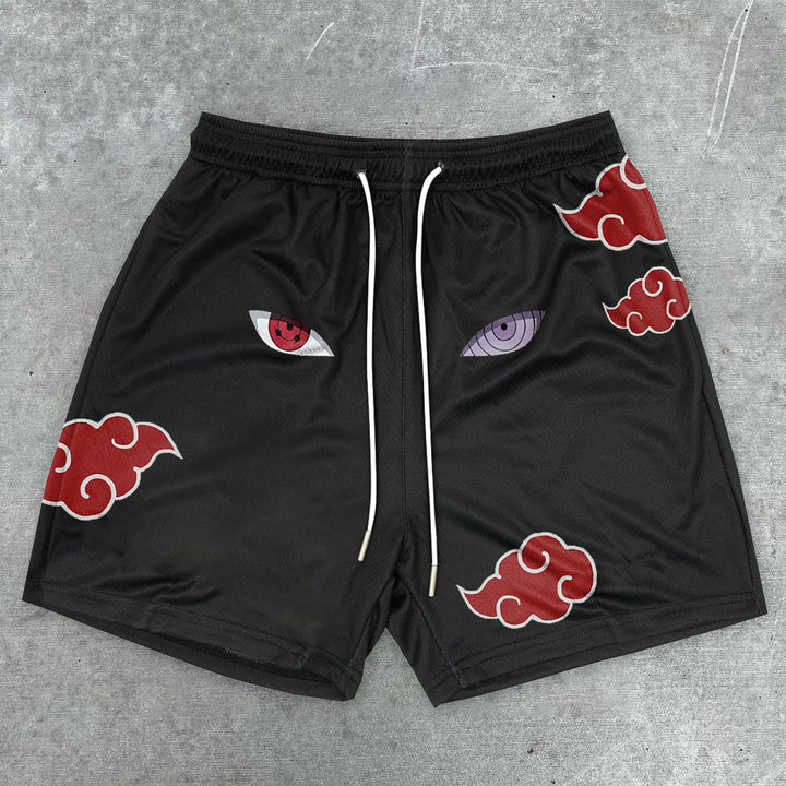 Trendy Naruto Retro Print Shorts