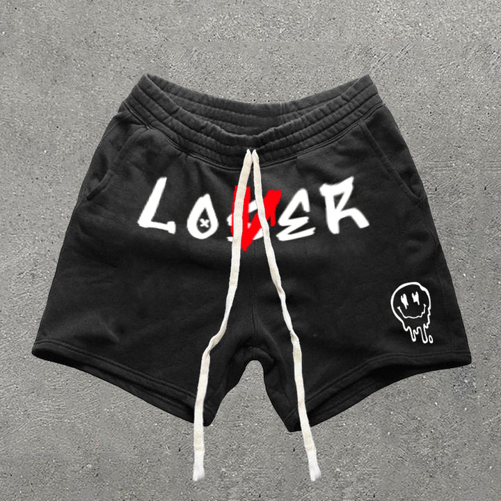 Casual Loser Or Lover Print Shorts