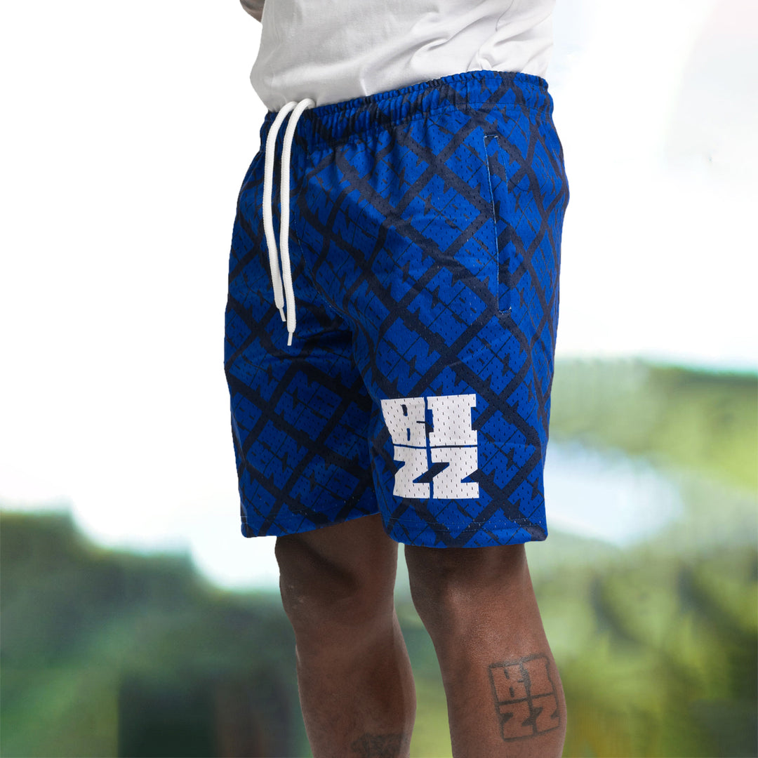 Trendy brand printed casual street mesh shorts - boasready