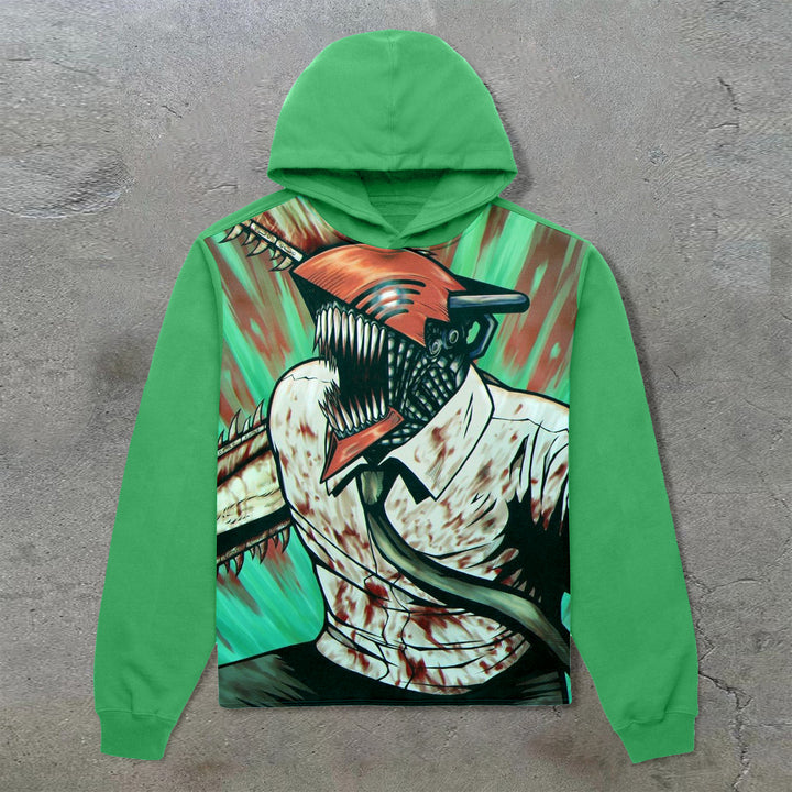 Retro Trendy Color Contrasting Comic Hoodie - boasready