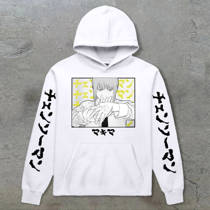 Casual comic strip print hoodie - boasready