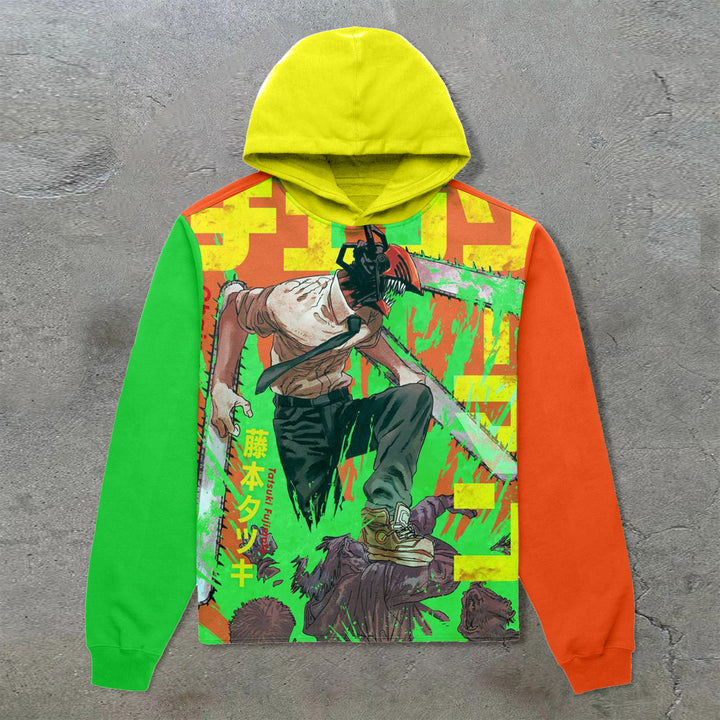 Color Blocking Casual Fashion Retro Street Hoodie - boasready