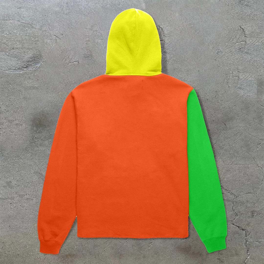 Color Blocking Casual Fashion Retro Street Hoodie - boasready