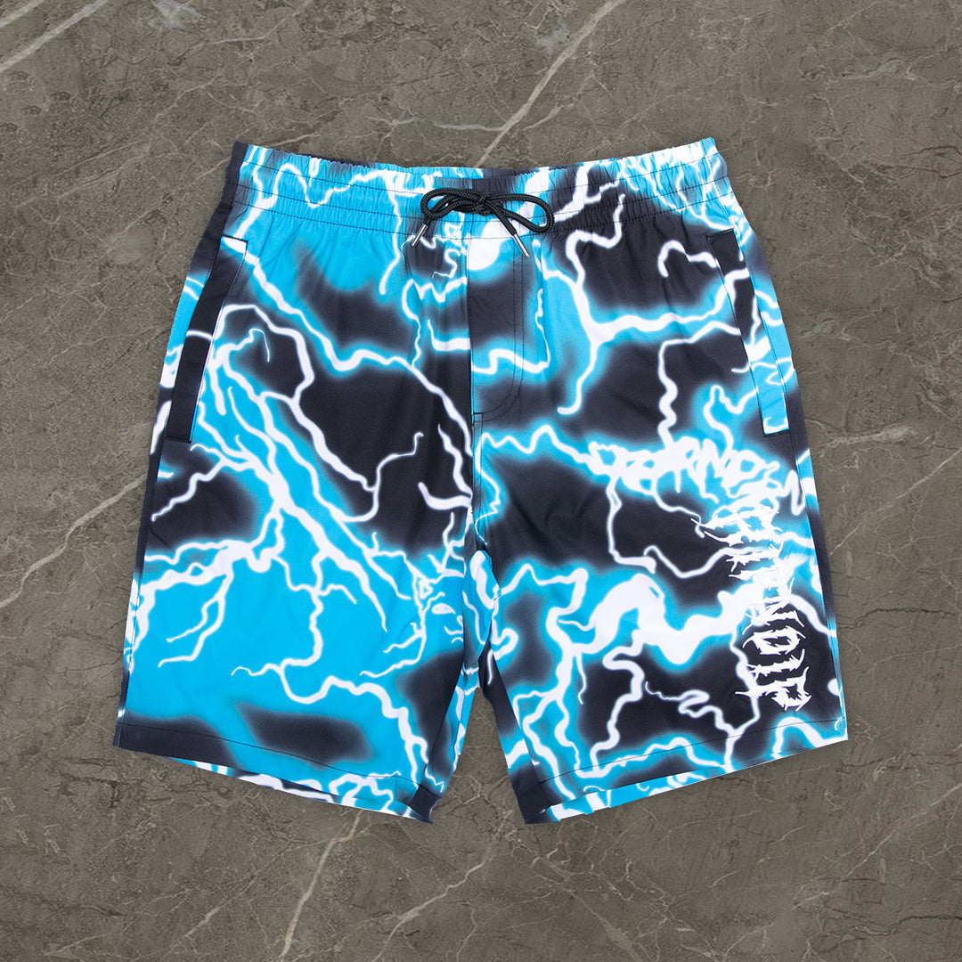 Lightning Retro Print Outdoor Board Shorts - boasready