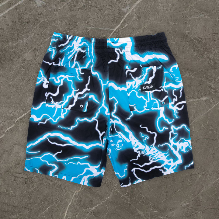 Lightning Retro Print Outdoor Board Shorts - boasready