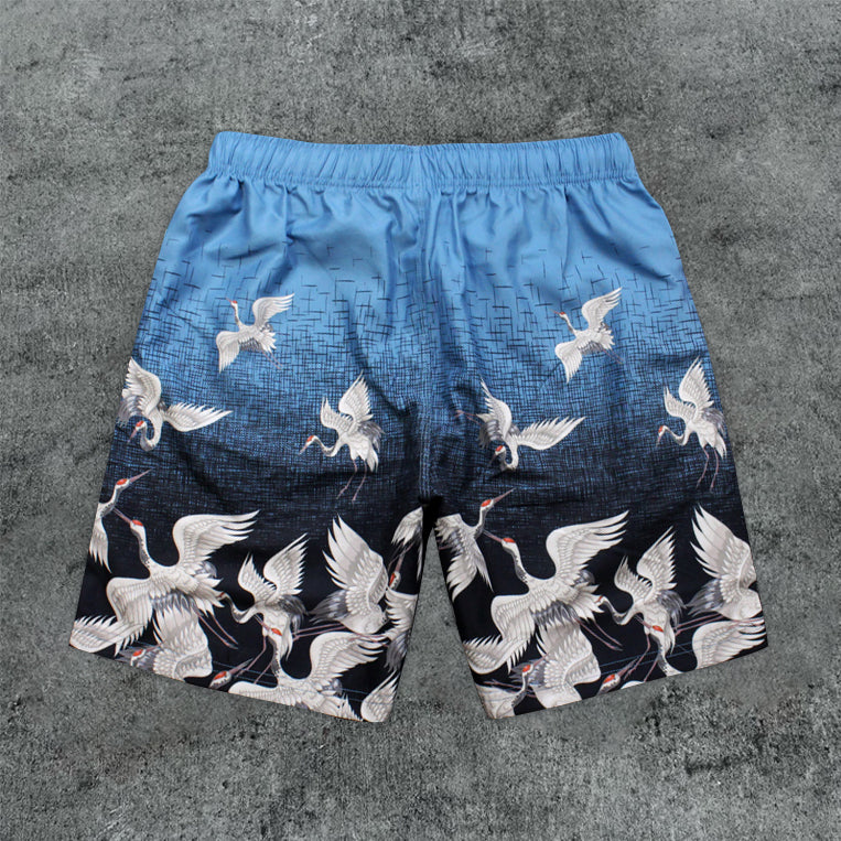 Feihe Seaside Print Casual Beach Shorts - boasready