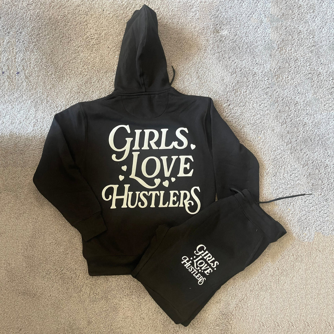 Girls Love Hustlers Print Two-Piece Set - boasready